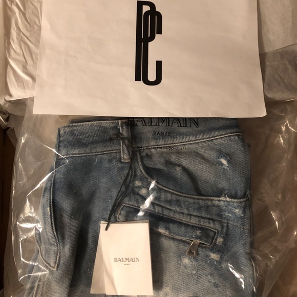 Balmain Distressed Classic Biker Jeans - Picture 4 of 5